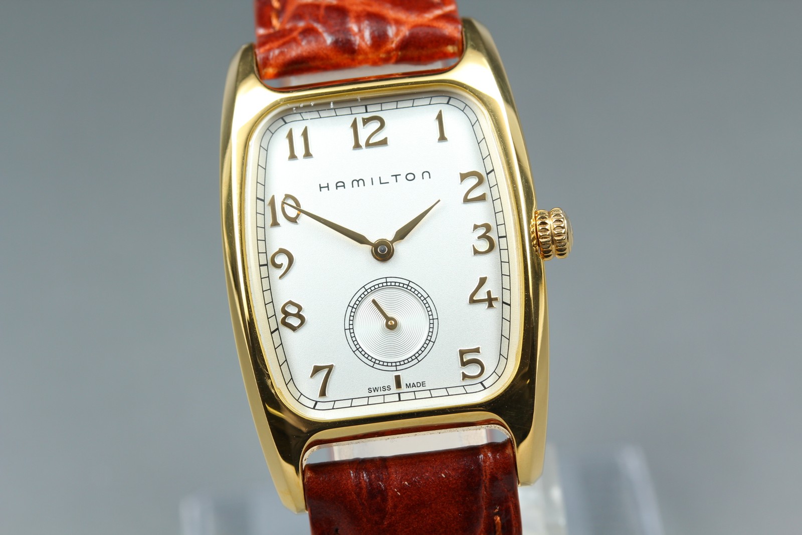 HAMILTON Boulton H134310 27mm Gold Small Second Qz Men’s Watch [Near MINT w/Box]