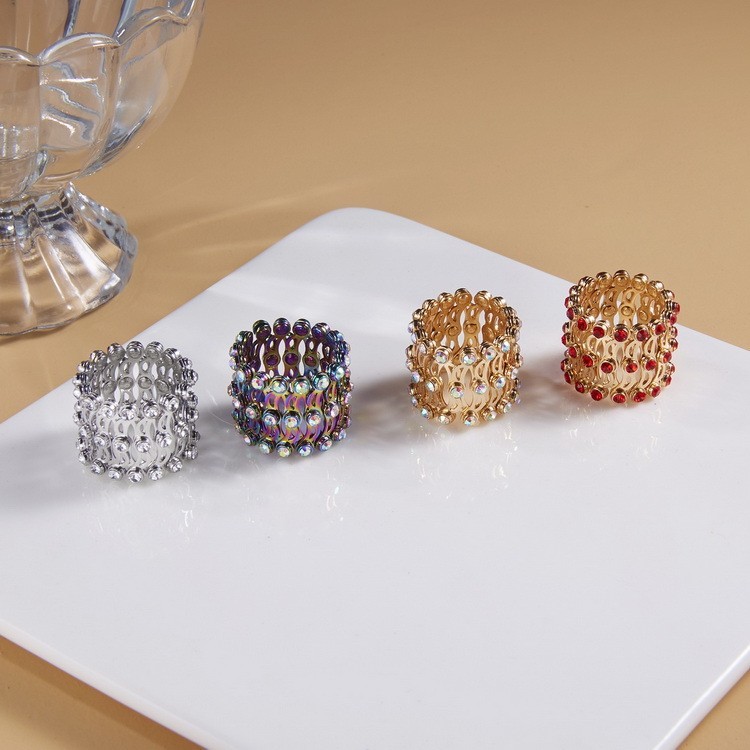 Folding Ring Bracelet Stretchable Retractable Crystal Jewelry Gift Women
