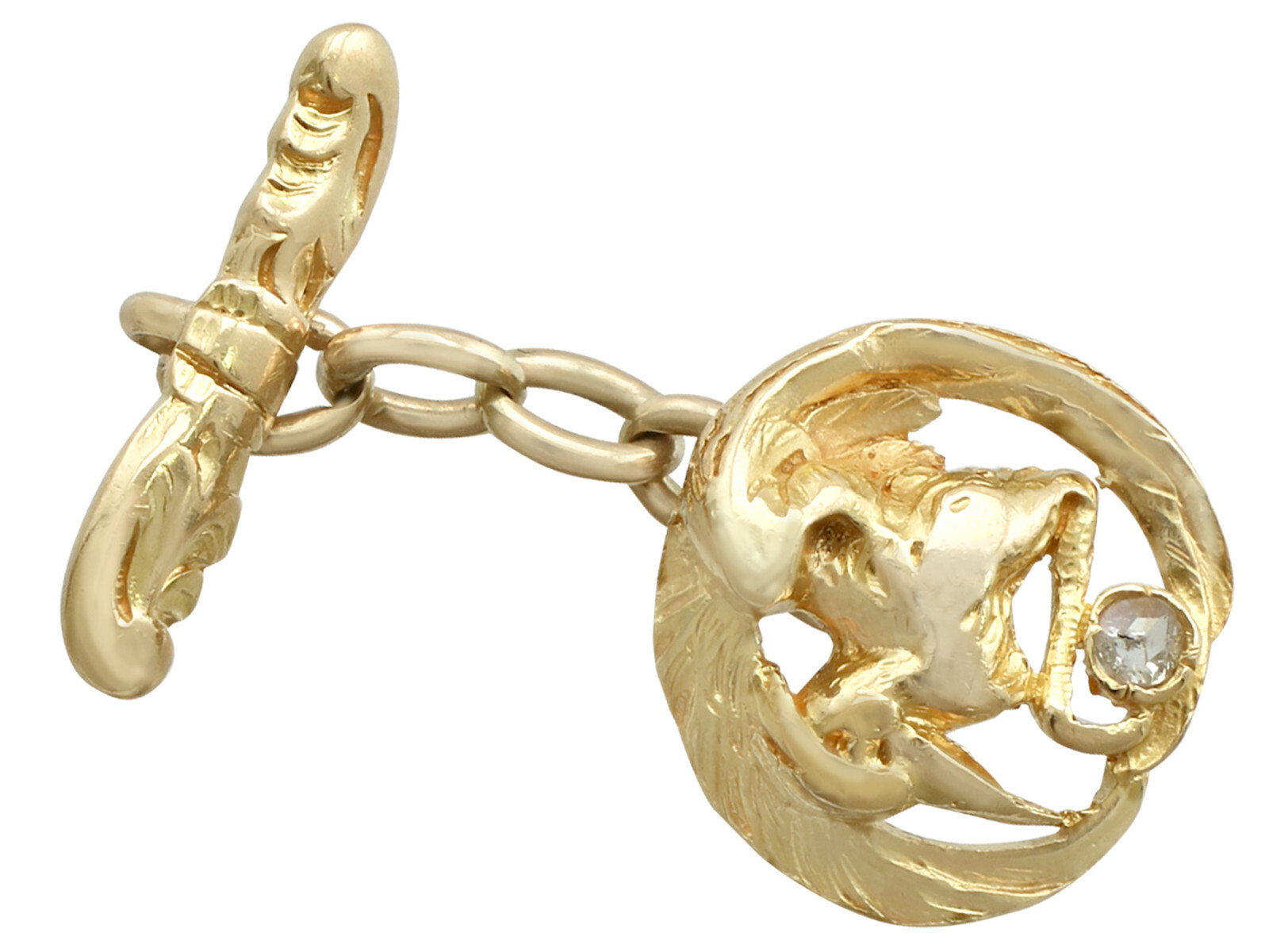 Antique Circa 1900 18k Yellow Gold ‘Bird’ Cufflinks