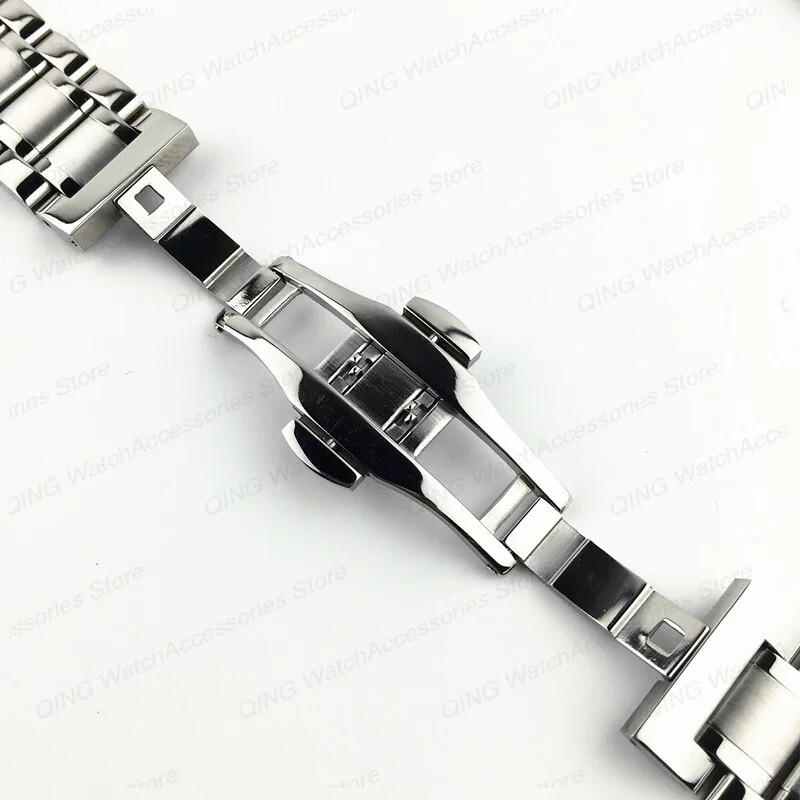 Solid Stainless Steel Watch Band for Tissot 18-24mm Flat End Butterfly Clasp