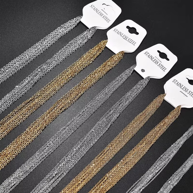 10pcs 45-60cm Stainless Steel O-Shape Chain Necklace Findings Jewelry Making NEW