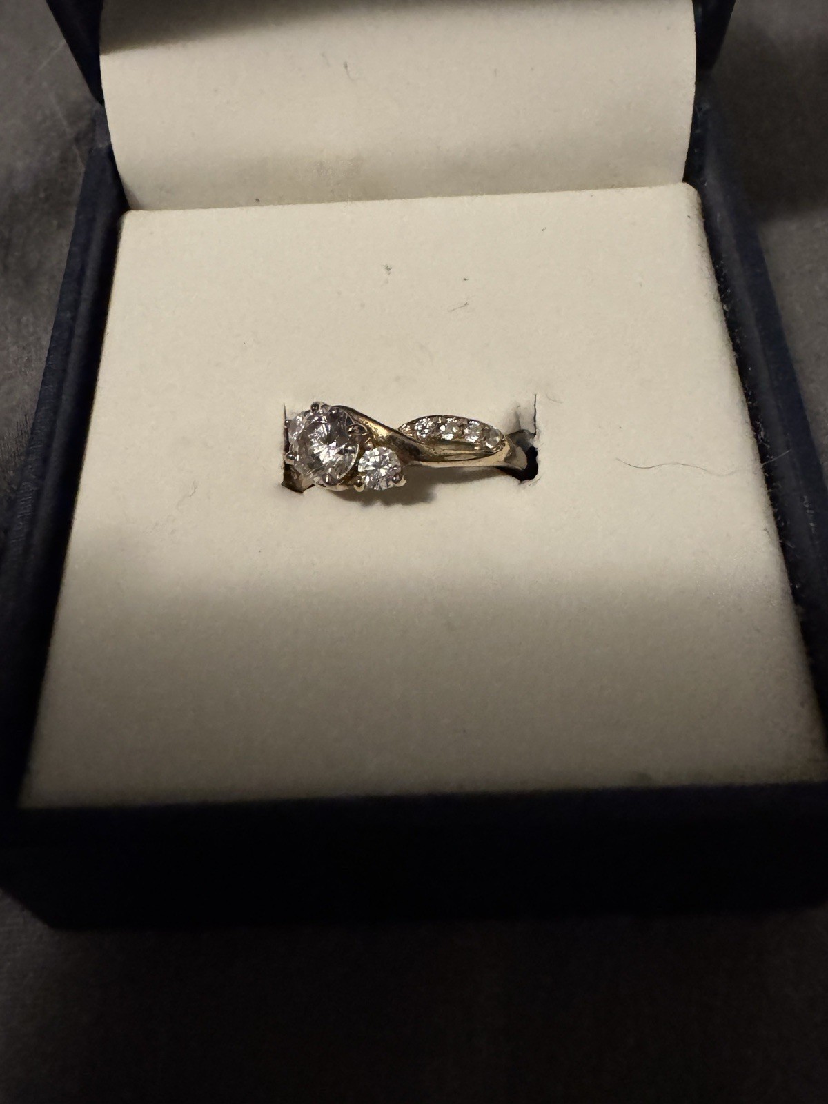 Brilliance Fine Jewelry 3-Stone Cubic Zirconia Engagement Ring 10K YellowGold 7