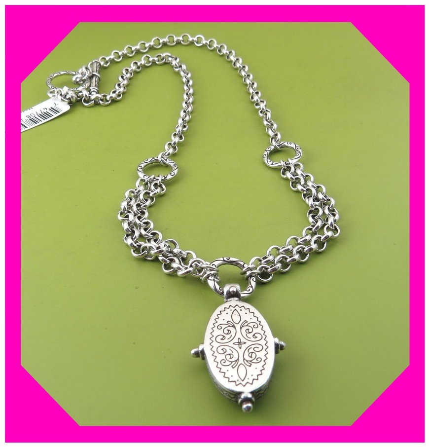 BRIGHTON LOVING CHARM Gold Silver Double ChainReversible NECKLACE NWtag 50%