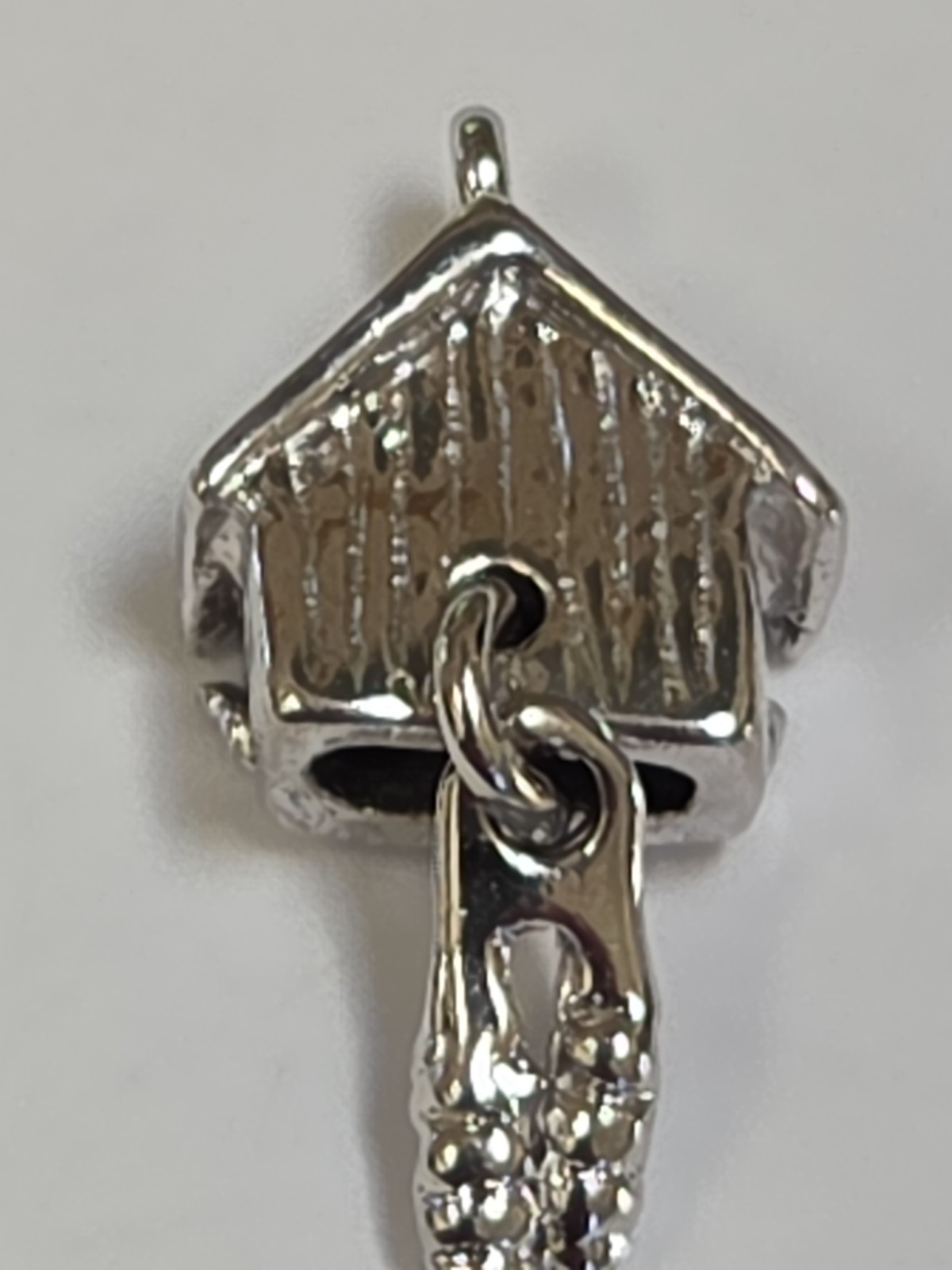 Sterling Silver ~ Cuckoo Clock Charm ~ VERY NICE BIRDS~ Pendulum Moves ~ VINTAGE