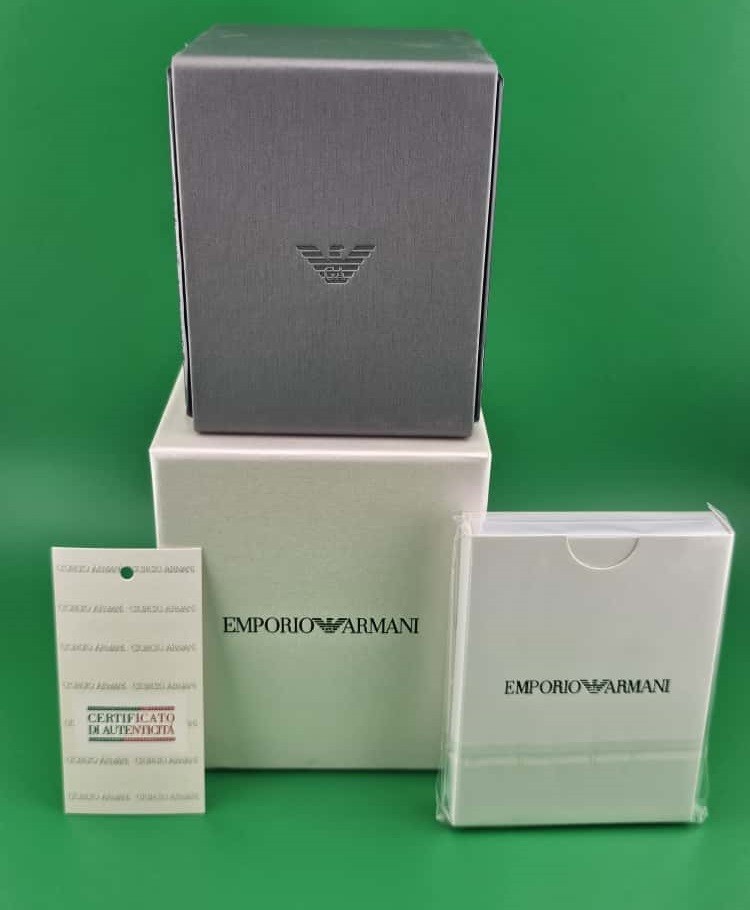 EMPORIO ARMANI WOMENS WATCH AR1840 GREY STRAP & SILVER GOLD TONE STRAP AUTHENTIC