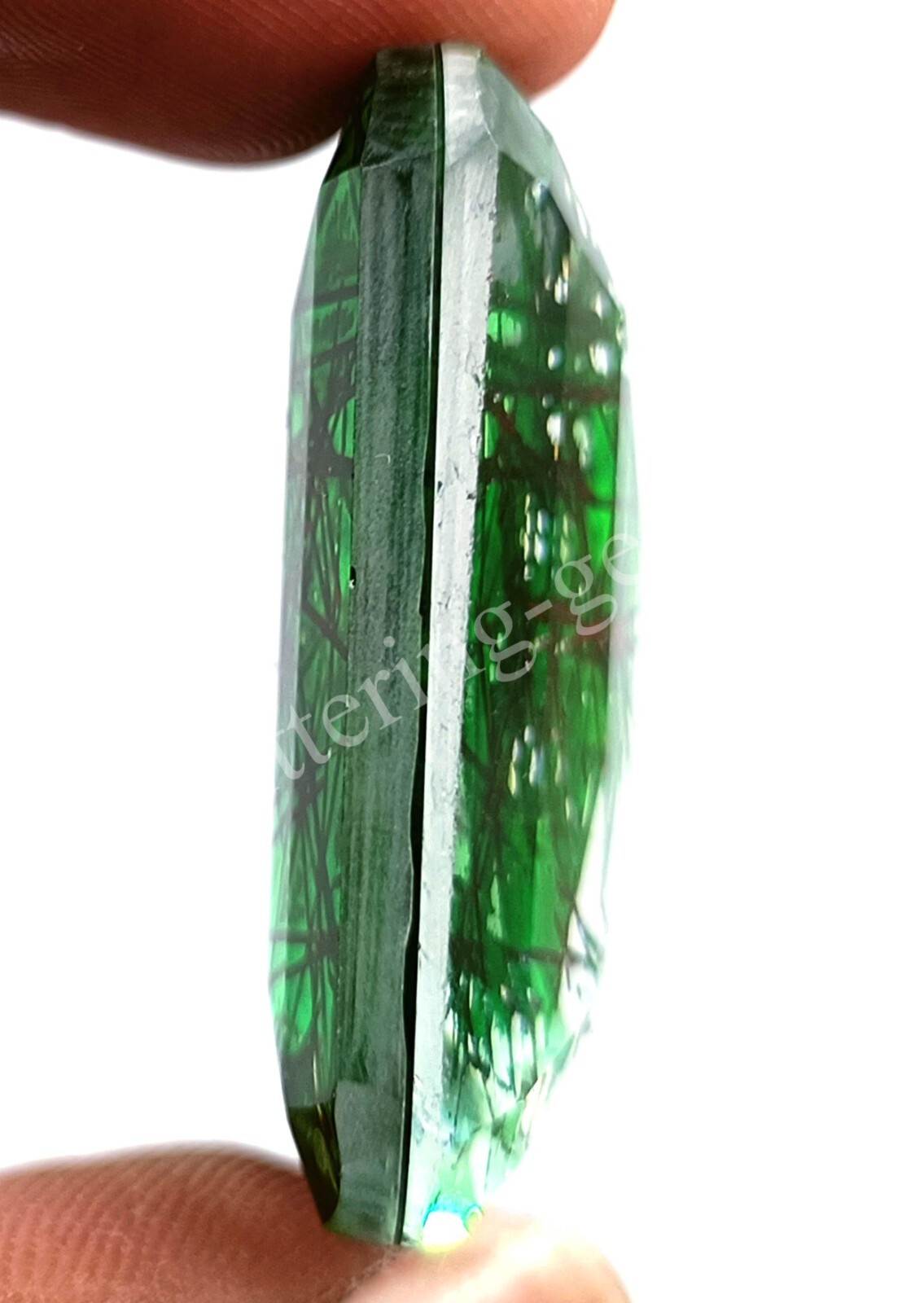 87.70 Ct Emerald BI Color Quartz Ametrine Doublet IGL Transparent Loose Gems M25