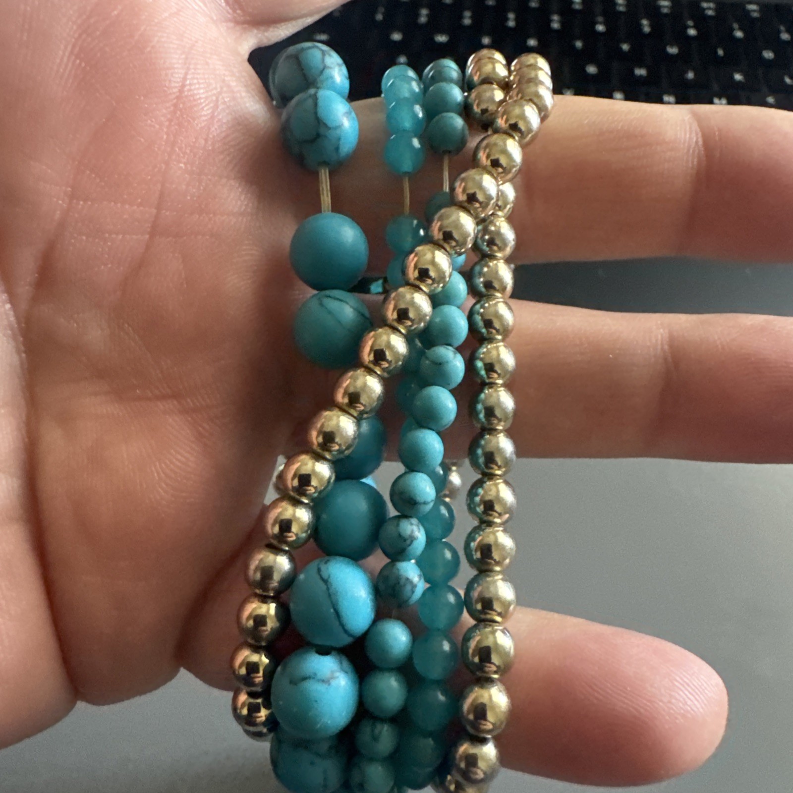 Multi-Bracelet Maribel Blue Aqua Color