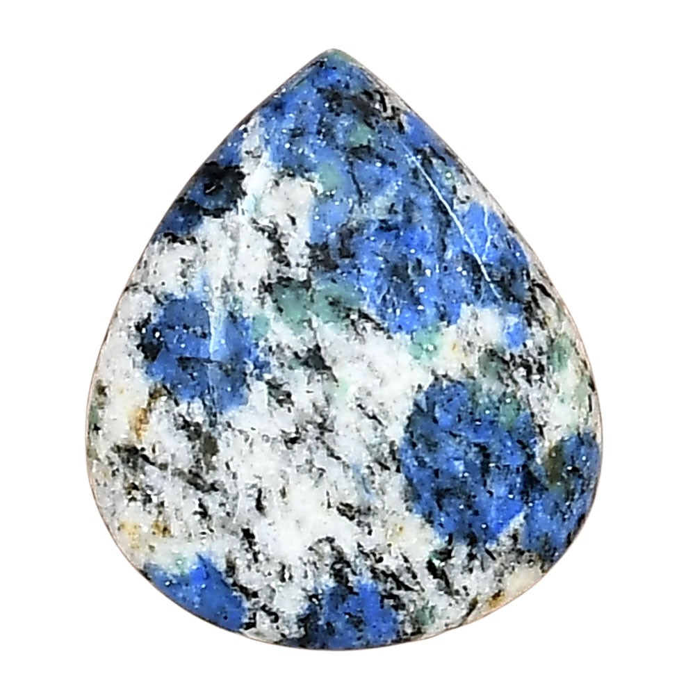 Natural K2 Blue – Azurite In Quartz 22.61×19.2×4.3 mm Pear Gemstone LS03437-57