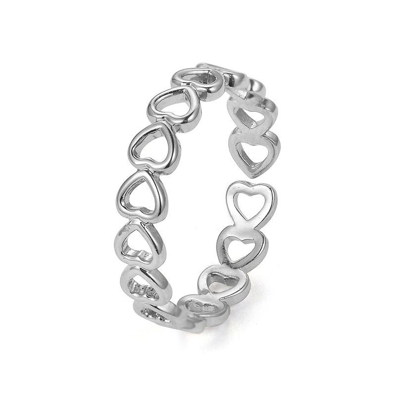 Heart Shape Open Rings-Gold Color Hollowed Out Cute Love Flexible Ring Jewelry