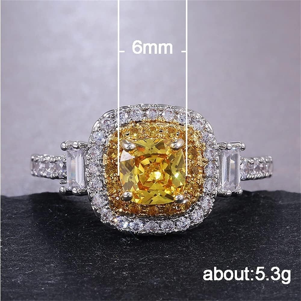 Gorgeous Valentine Gifts Ring 2 Ct Yellow Simulated Diamond Ring Silver Plated