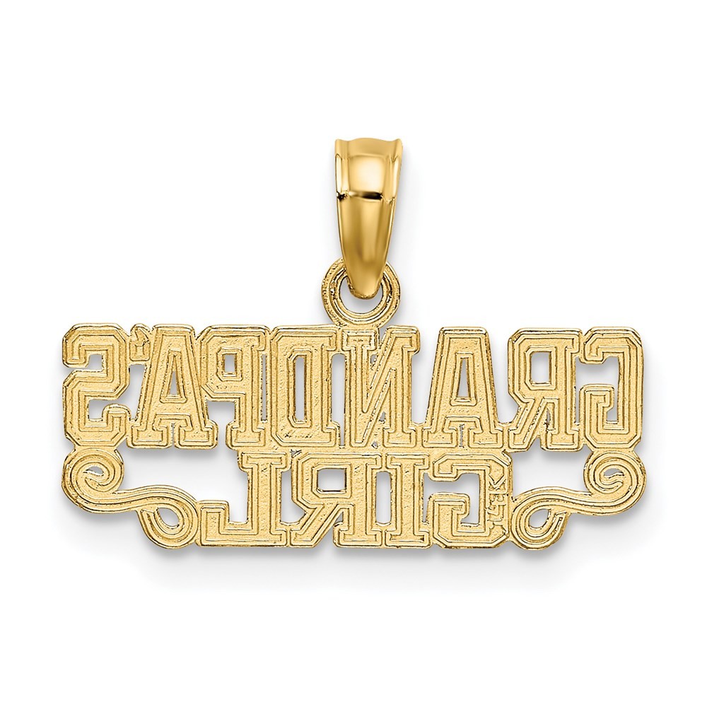 14k Yellow Gold GRANDPAS GIRL Fancy Charm Pendant L-11.35mm, W-19.1mm