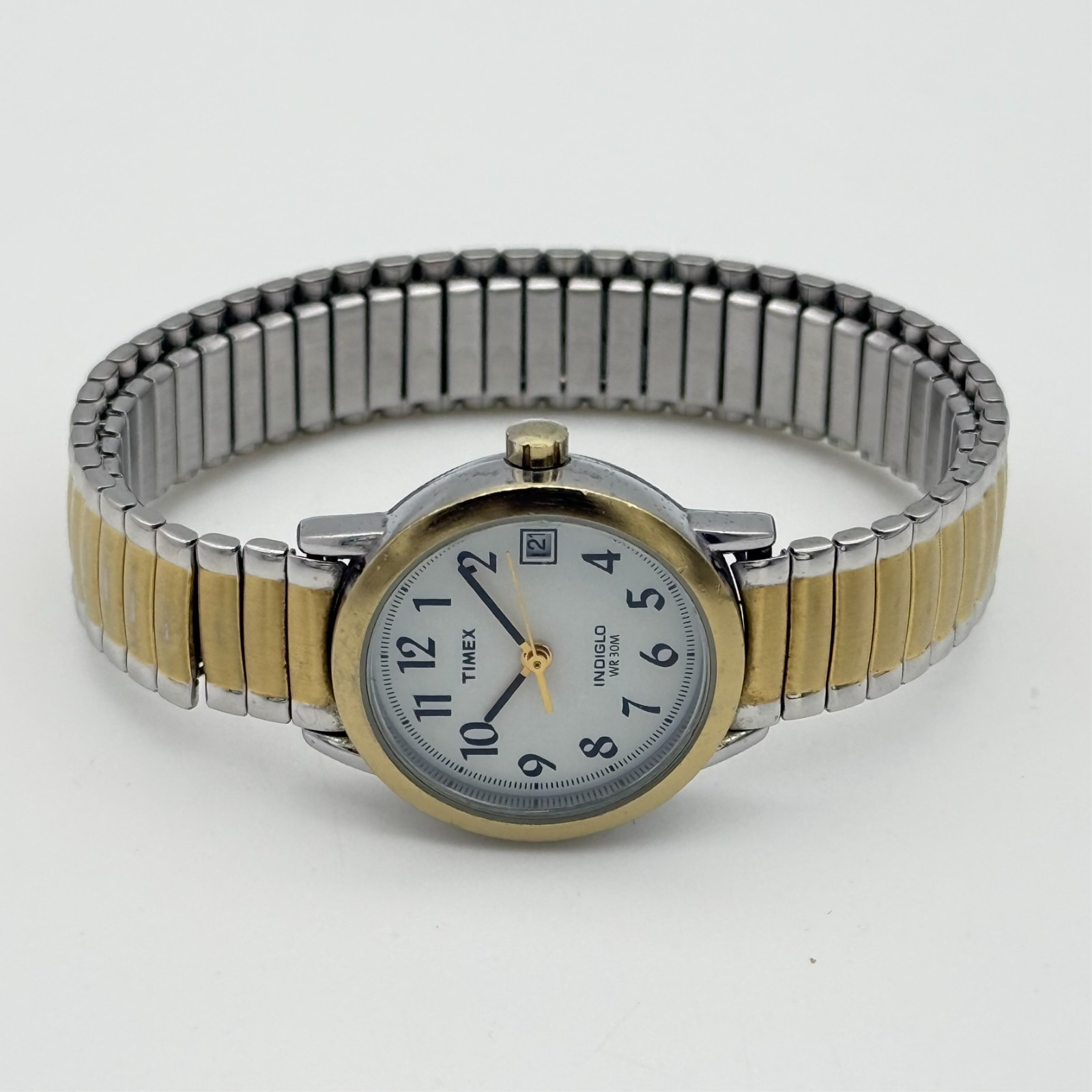 Women’s TIMEX Two-Tone Classic Easy Reader Watch, 25mm, Date, Flex Band, Runs