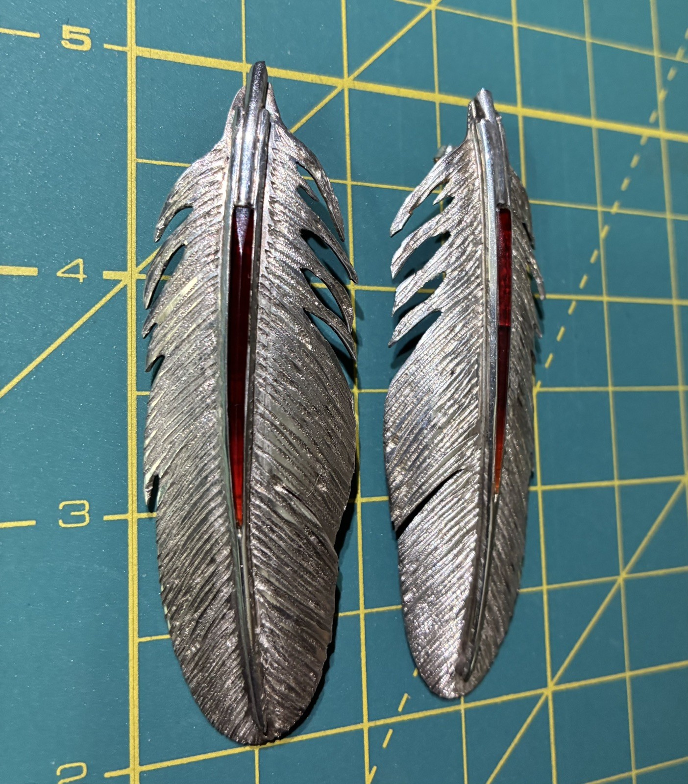 LAKOTA SIOUX STERLING/STONE Feather Earrings R.I.P. Micheal Little Elk 1950-2012