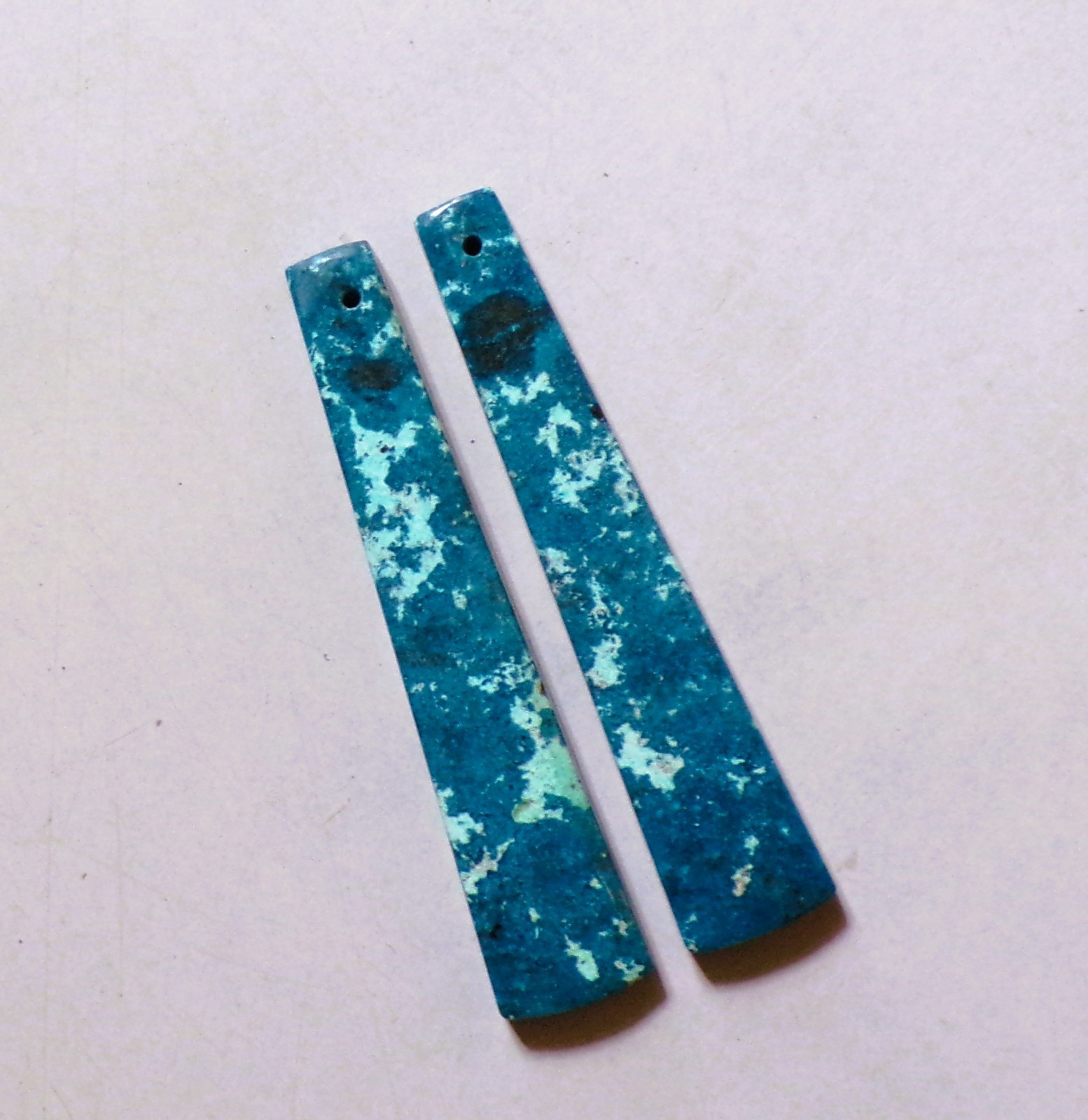 43.35 Cts Natural Shattuckite Drilled Cabochon Match Pair Gemstone 53X10.3MM 34