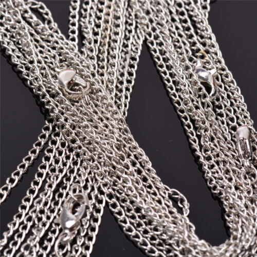 Wholesale 10 Pieces/Lot Silver Plated Making DIY Hard Link Chain Necklace 22”