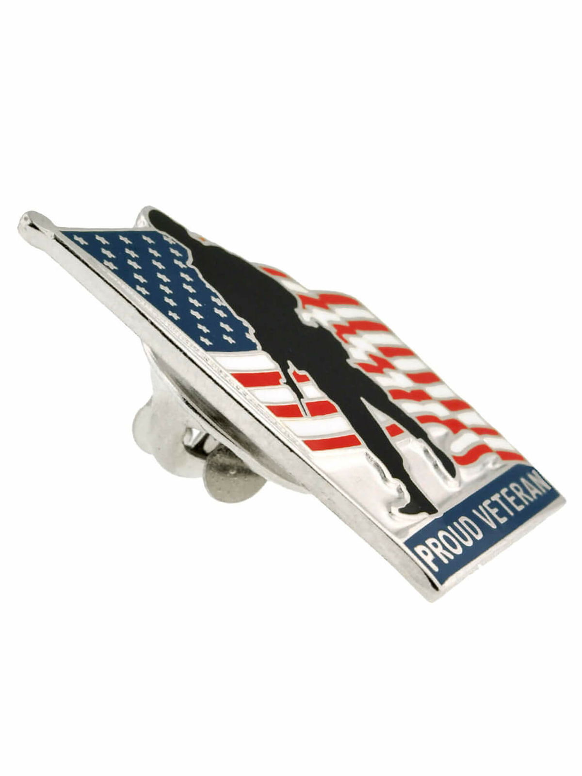 PinMart’s Proud Veteran American Flag Military Patriotic Enamel Lapel Pin