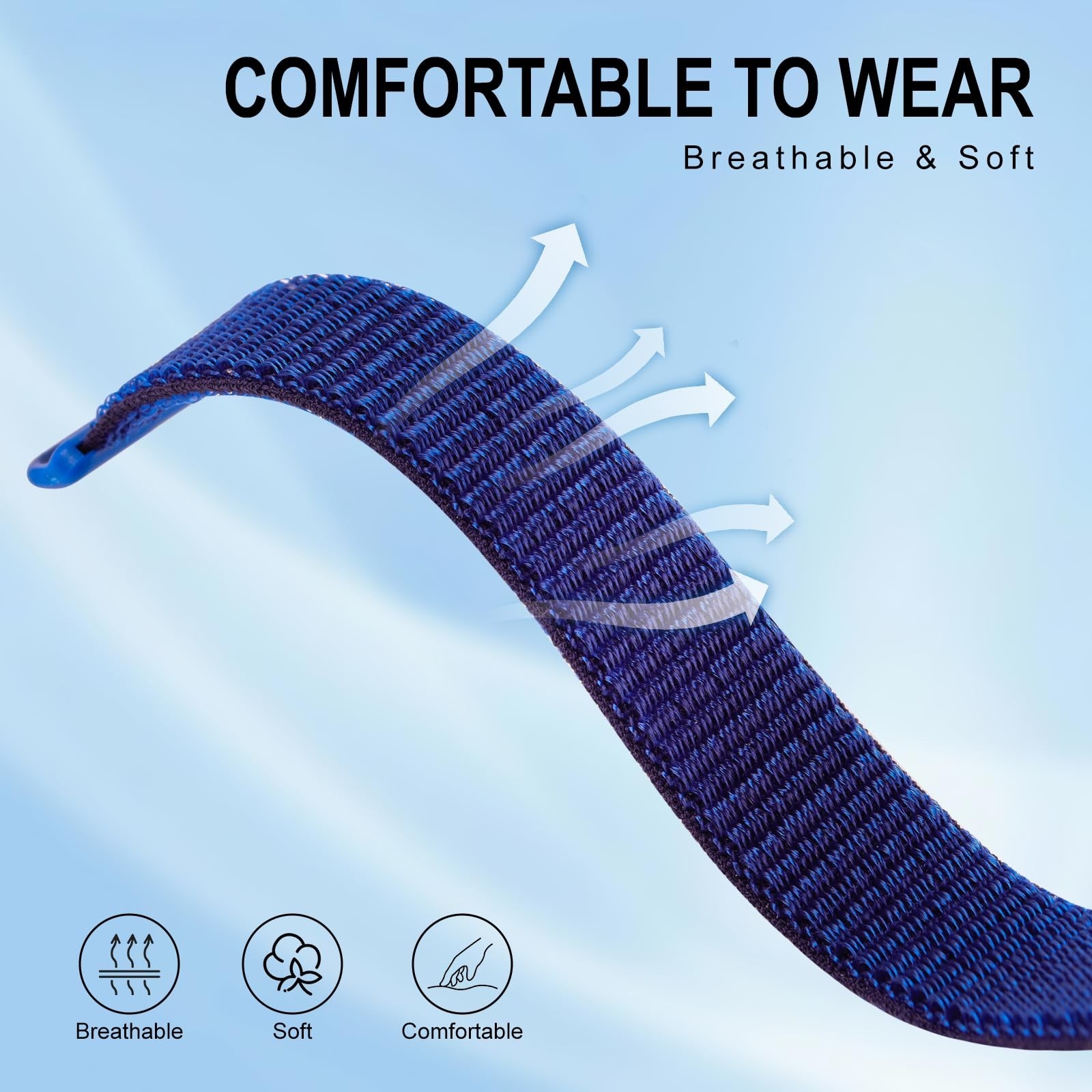 Nylon Loop Sport Replacement Strap for Fitness Tracker Band 1.0 – Adjustable & D