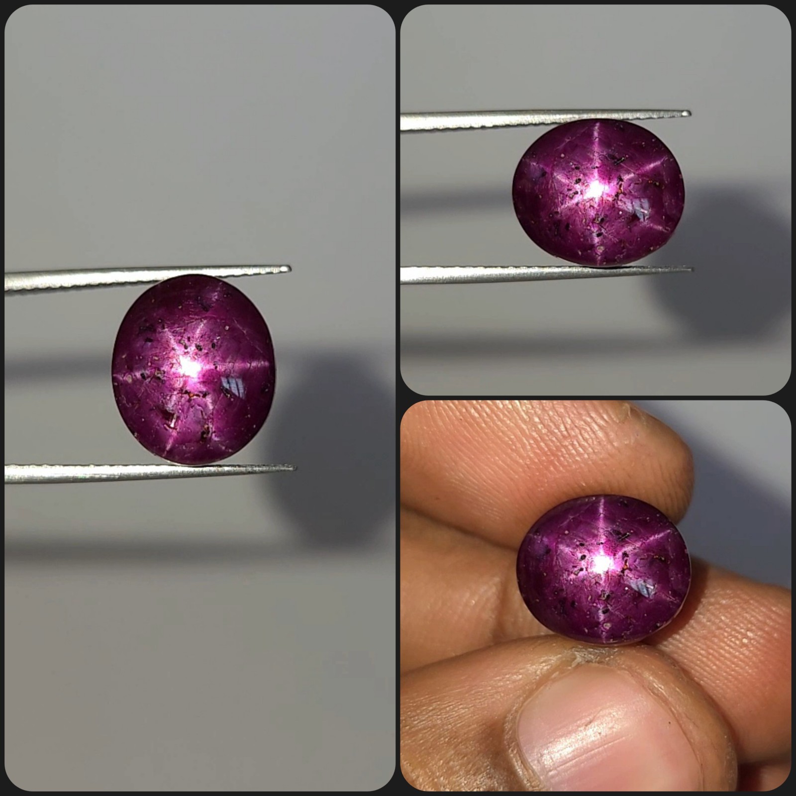 Natural Translucent 11.40 Ct Star Ruby Red Oval Cabochon Loose Gemstone