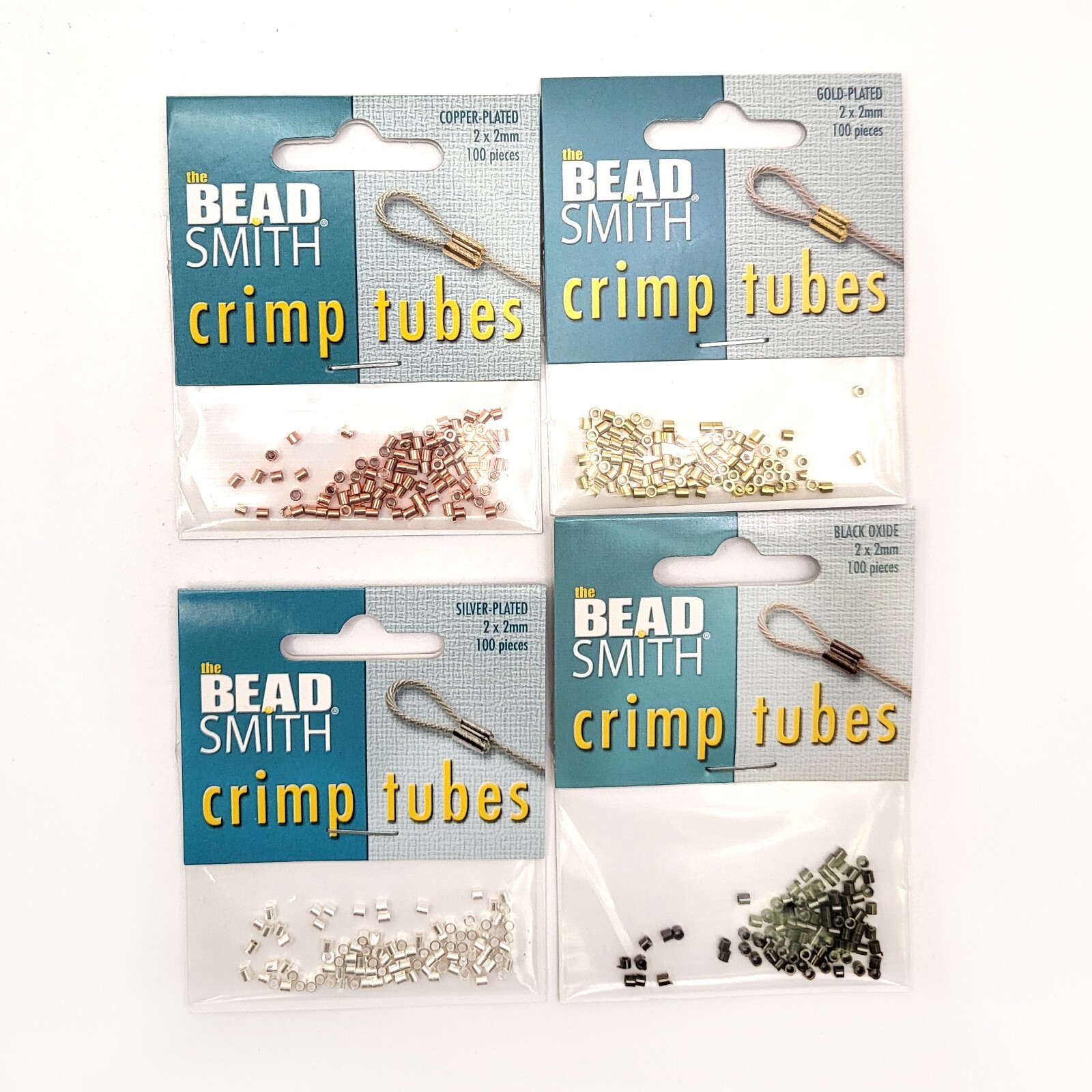 BeadSmith® Tube Crimp Silver Plated Gold Plated 2x2mm Crimp Beads Jewelry Making