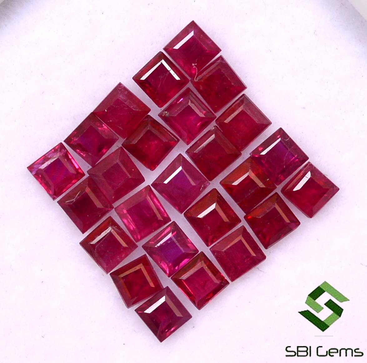1.78 Cts Natural Ruby Square Cut 2 mm Lot 25 Pcs Calibrated Loose Gemstones