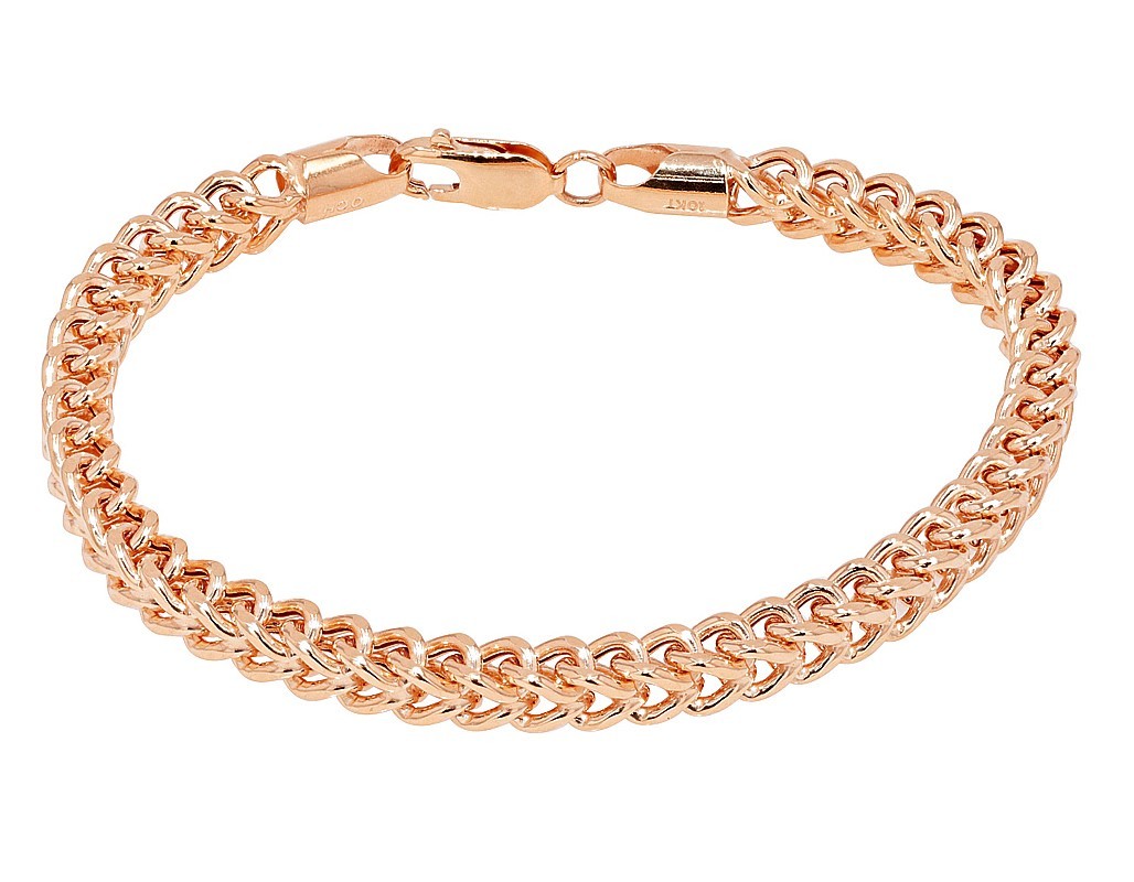 Hollow Franco Chain Bracelet 5MM 10K Gold 7″-9″