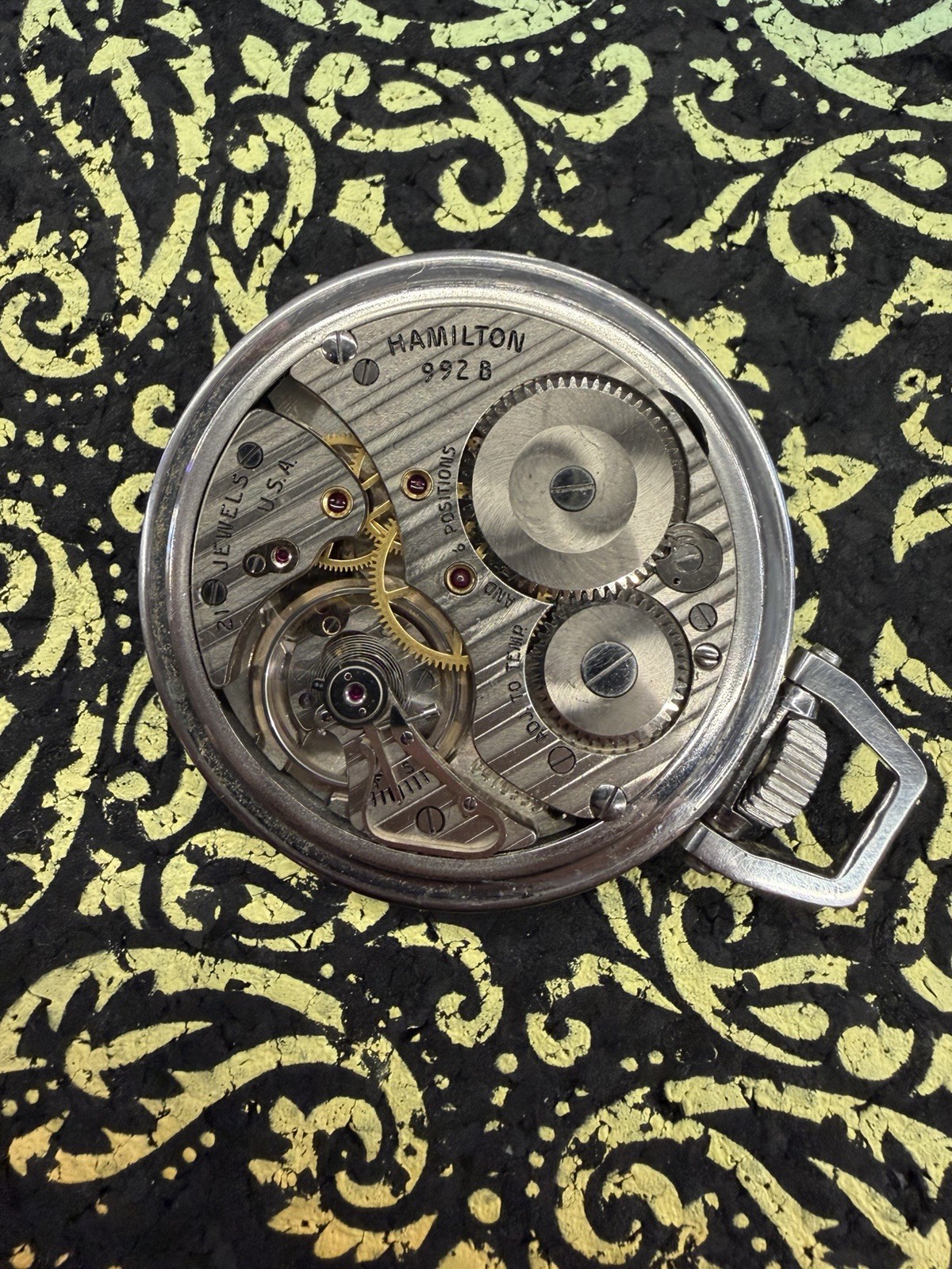 HAMILTON Railway Special Pocket Watch 992B 21j Stainless Steel Star Watch Case