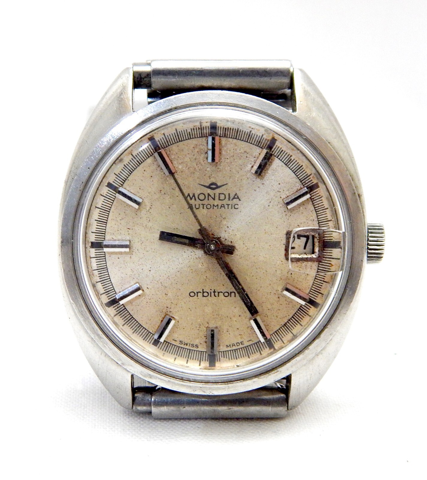 Watch MONDIA Arbitron Automatic 25 Jewels Case Steel Circa 1960 Men 36mm Working