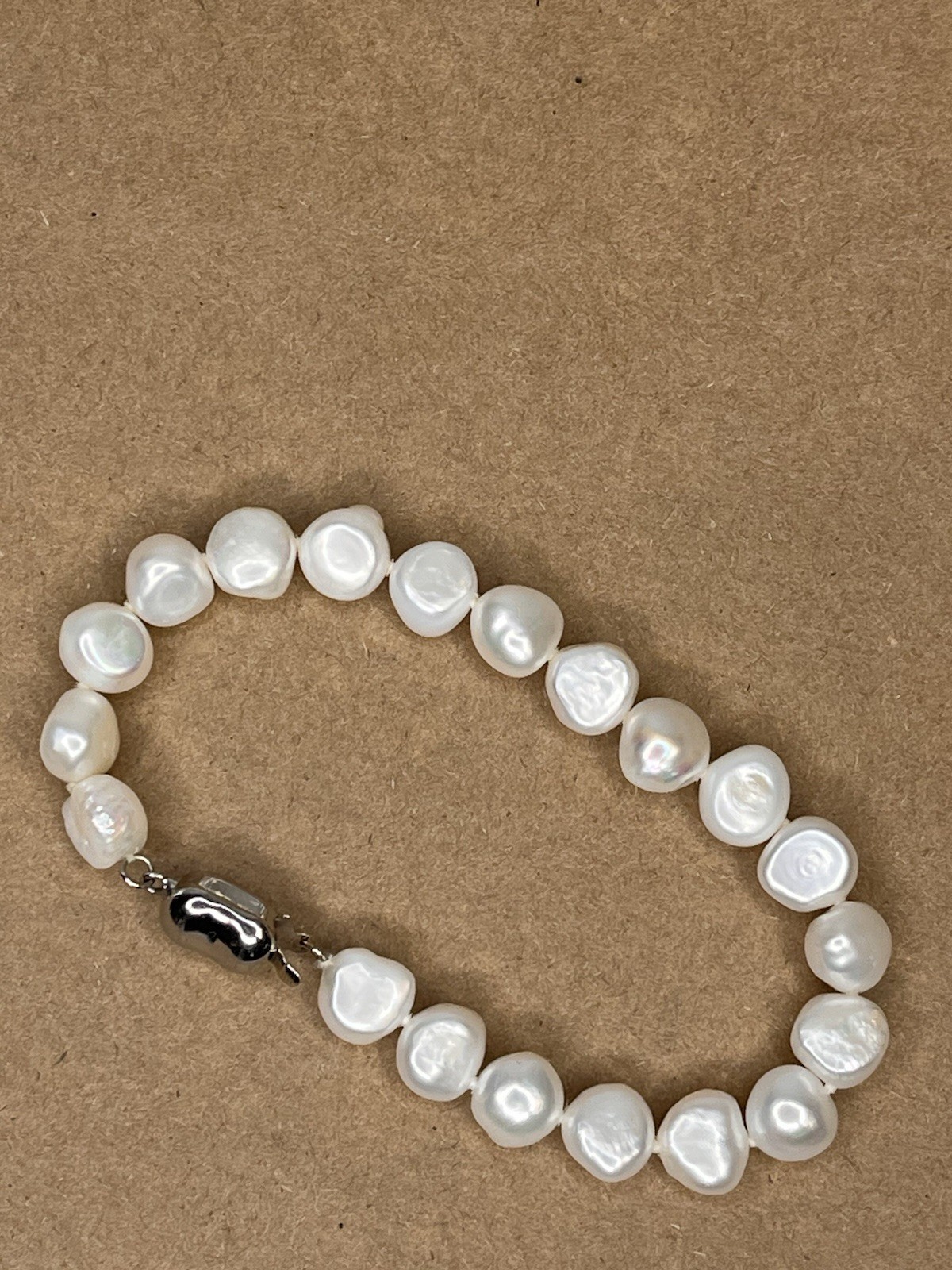 Khai Baroque Pearl Bracelet Philippines Real Fresh Water Silver Tone Clasp ~ 7″