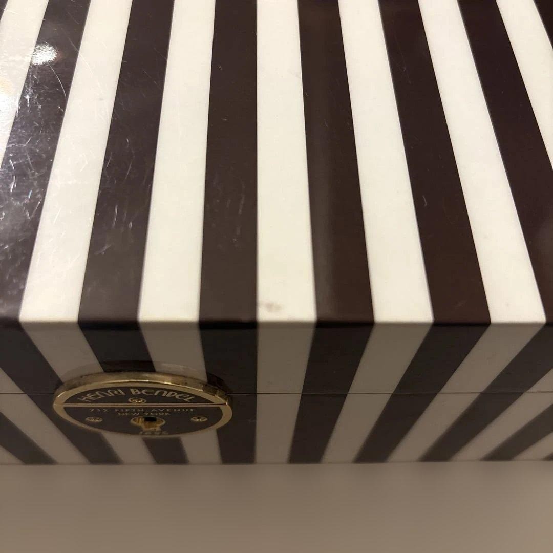 Rare Henri Bendel New York Jewelry Box Case Vintage stripe