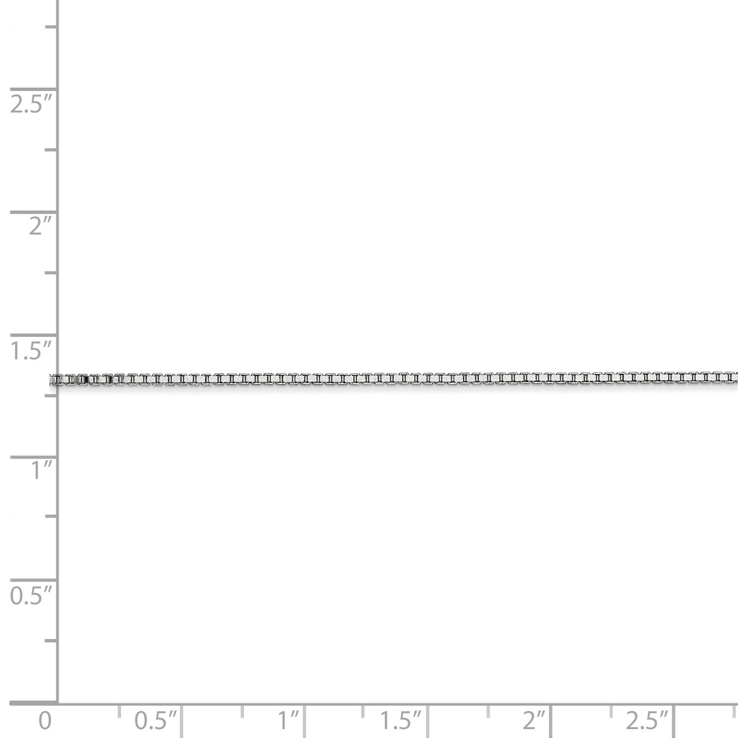 14k White Gold 1.1mm Solid Plain Box Link Chain w/ Lobster Clasp 14″ – 30″
