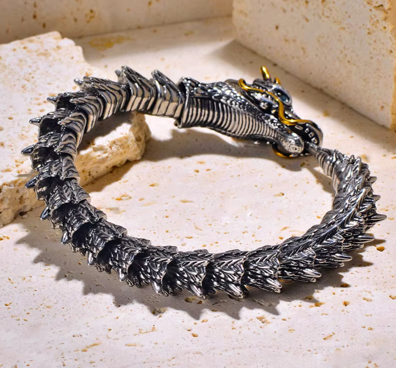 Men’s Jewelry Stainless Steel Viking Dragon Bracelet 102