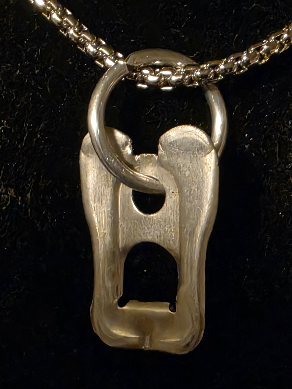 Vintage Silver Aluminum Pull Tab Can Tab Charm Necklace – “Charm Only” Upcycle