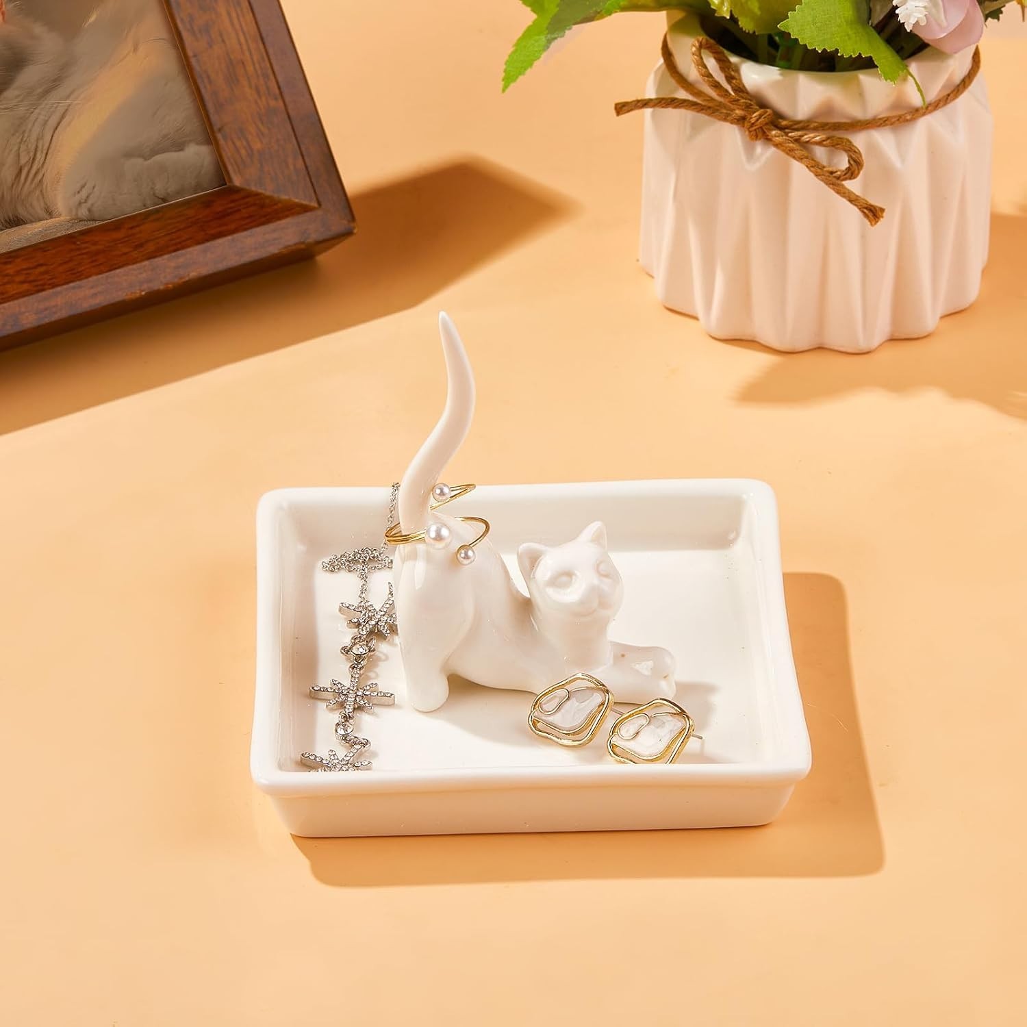 Elegant Polished Cat Jewelry Tray – Ideal for Mother’s Day & Birthdays