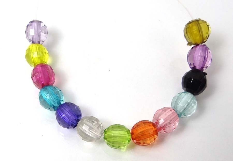 6mm Mixed Color Faceted Round Acrylic Beads spacer (100 pcs)