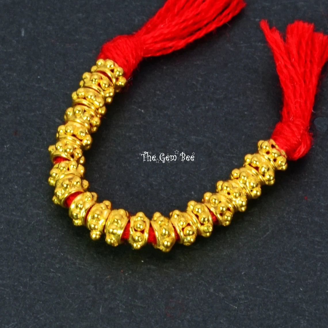 3.3mm 18k Solid Yellow Gold Fancy Bali Spacer Findings Beads (20)