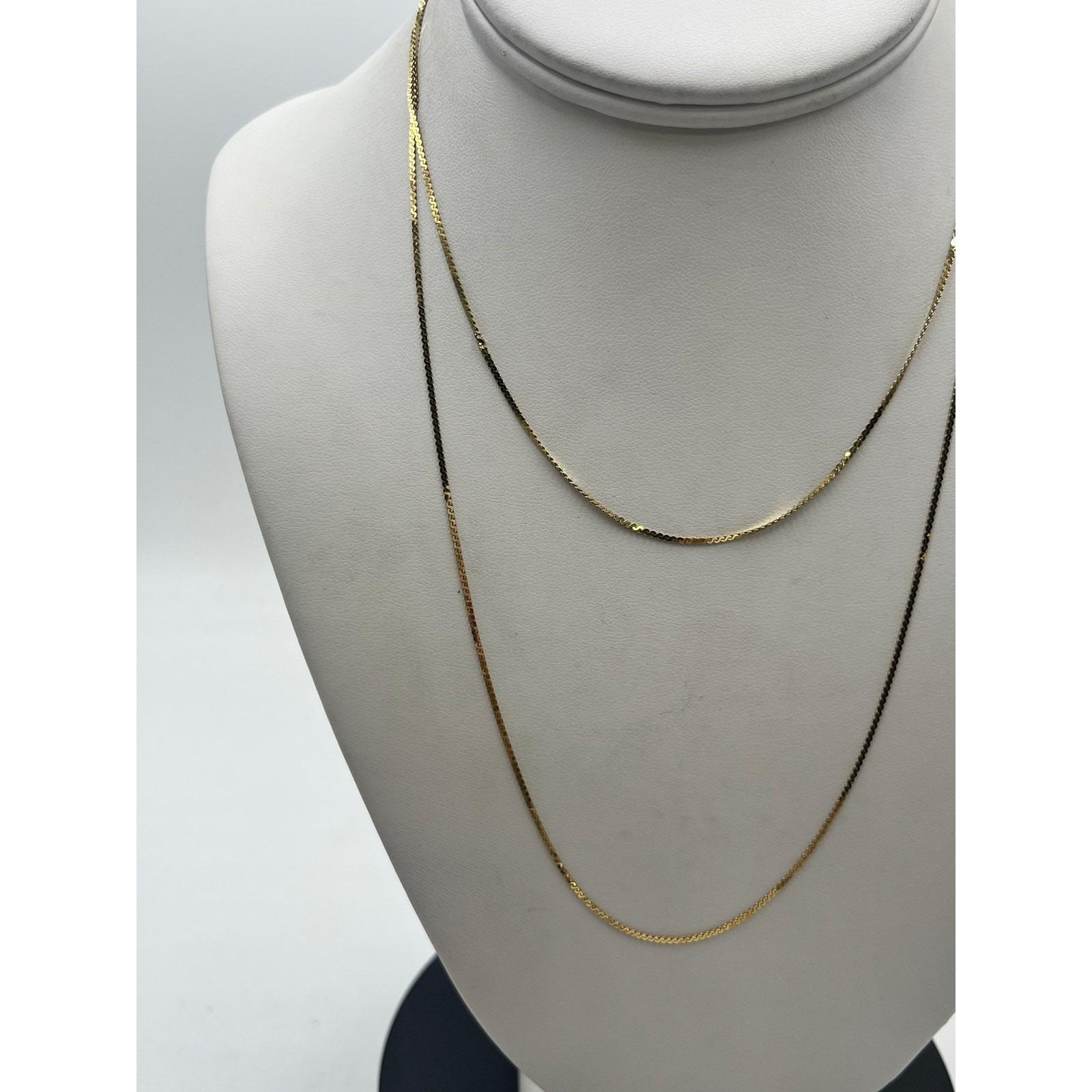 Aurea 585 Unoaerre 14k Italy Singapore Long 35″ Chain Link High Shine Necklace