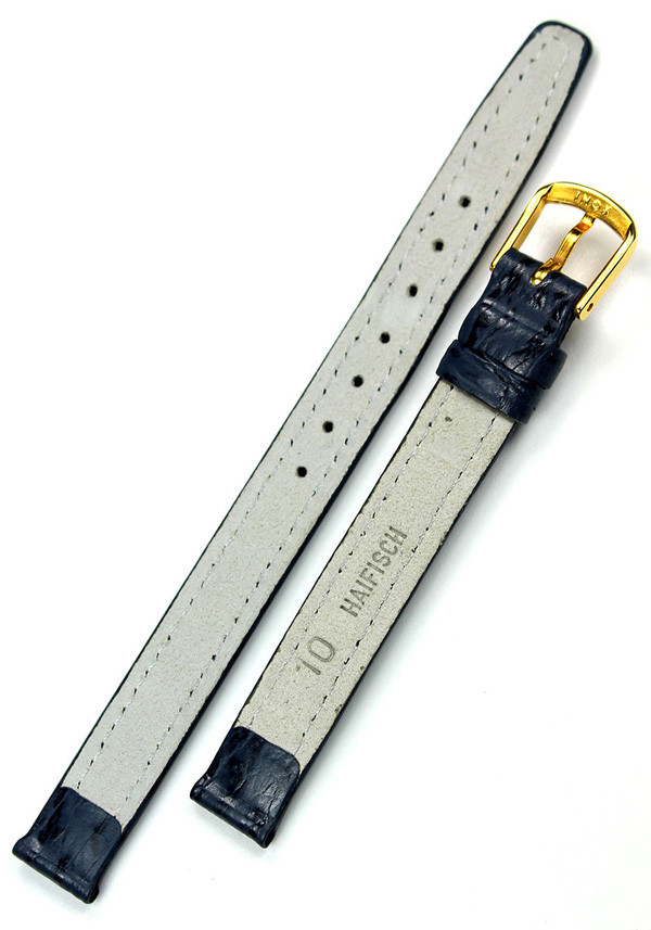 10mm Real Shark leather Band made Germany Graf Navy Blue Watch Strap