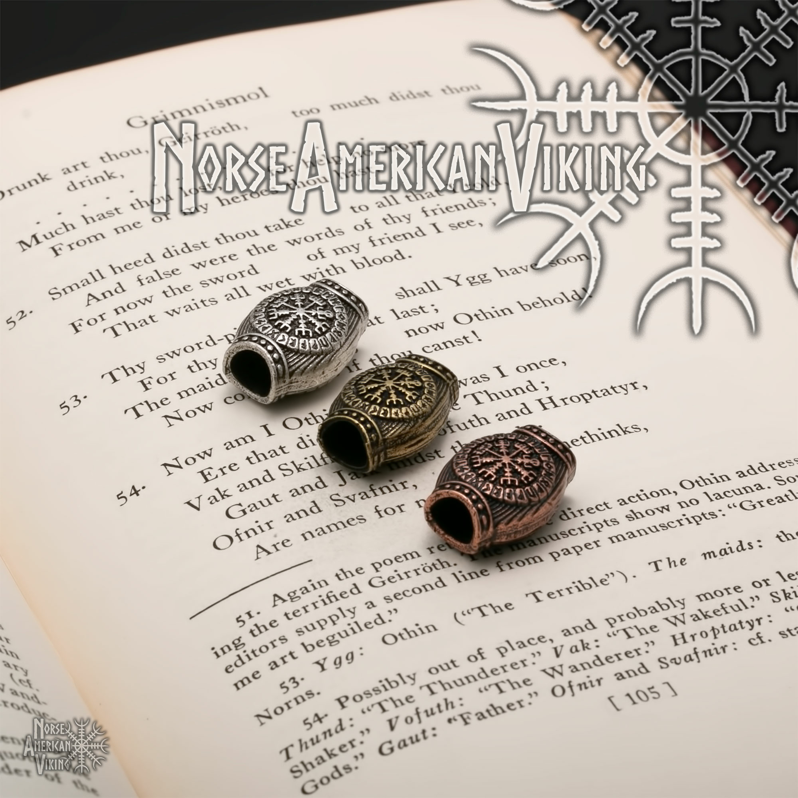 Viking Circles Beard Hair Jewelry Bead