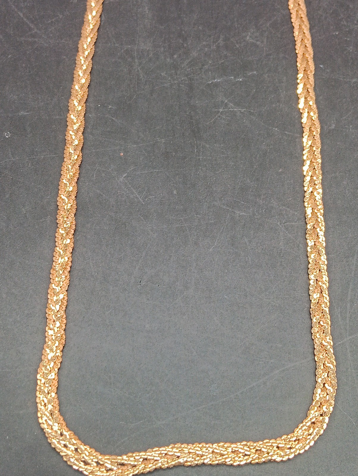 Braided 3 Woven Rope Necklace & Bracelet Set 1/20 12K GF 15.0 Total Grams *Read