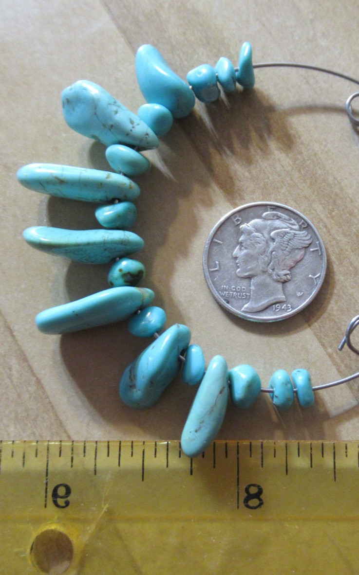 7 SM KINGMAN TURQUOISE PENDANTS 13 to 17mm & 12 SM NUGGETS 4 to 7mm 35tcw #830