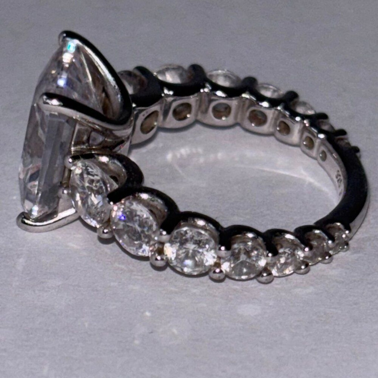 Platinum Clad® 925 Sterling Silver Cushion Cut CZ Engagement Ring Size 4