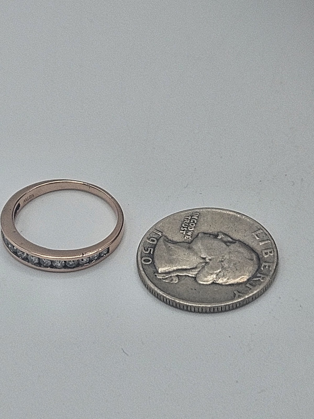 Allure Gems 10K Rose Gold Channel Set Diamond Anniversary Band Sz 8
