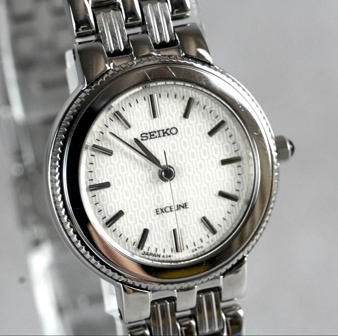 New Seiko EXCELINE Round Silver Ladies’ Wristwatch Quartz Working Item