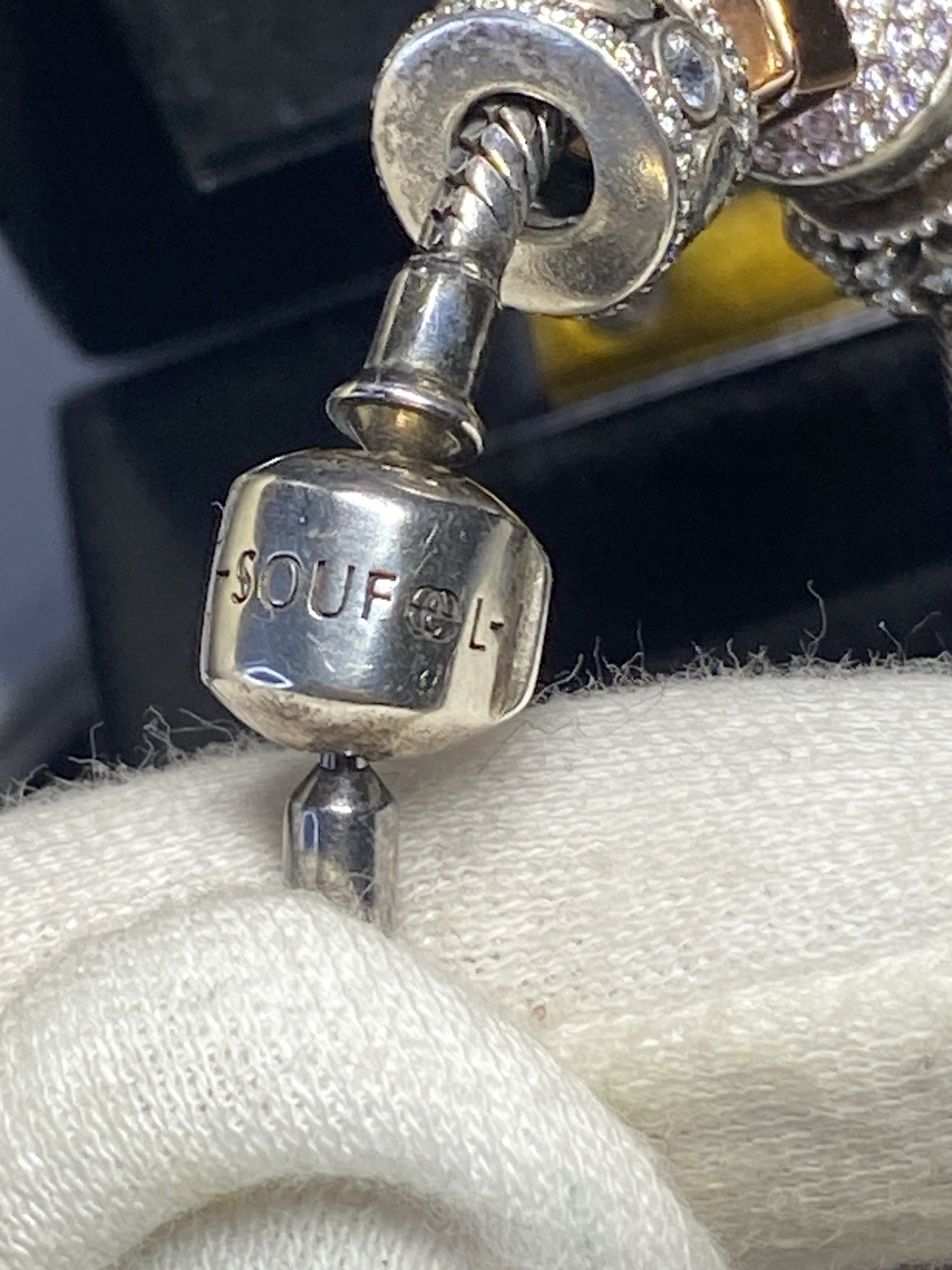 SOUFEEL 925 Sterling Silver Charm Bracelet 7” w/ Multiple Signed CZ Charms
