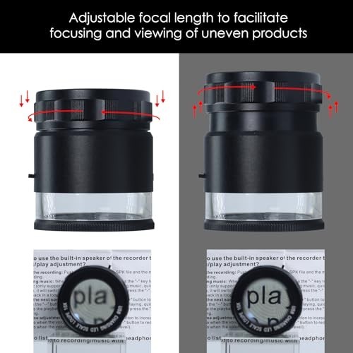 10X Rechargeable Jewelers Loupe Magnifier with LED Lights and 3 Reticle Scales