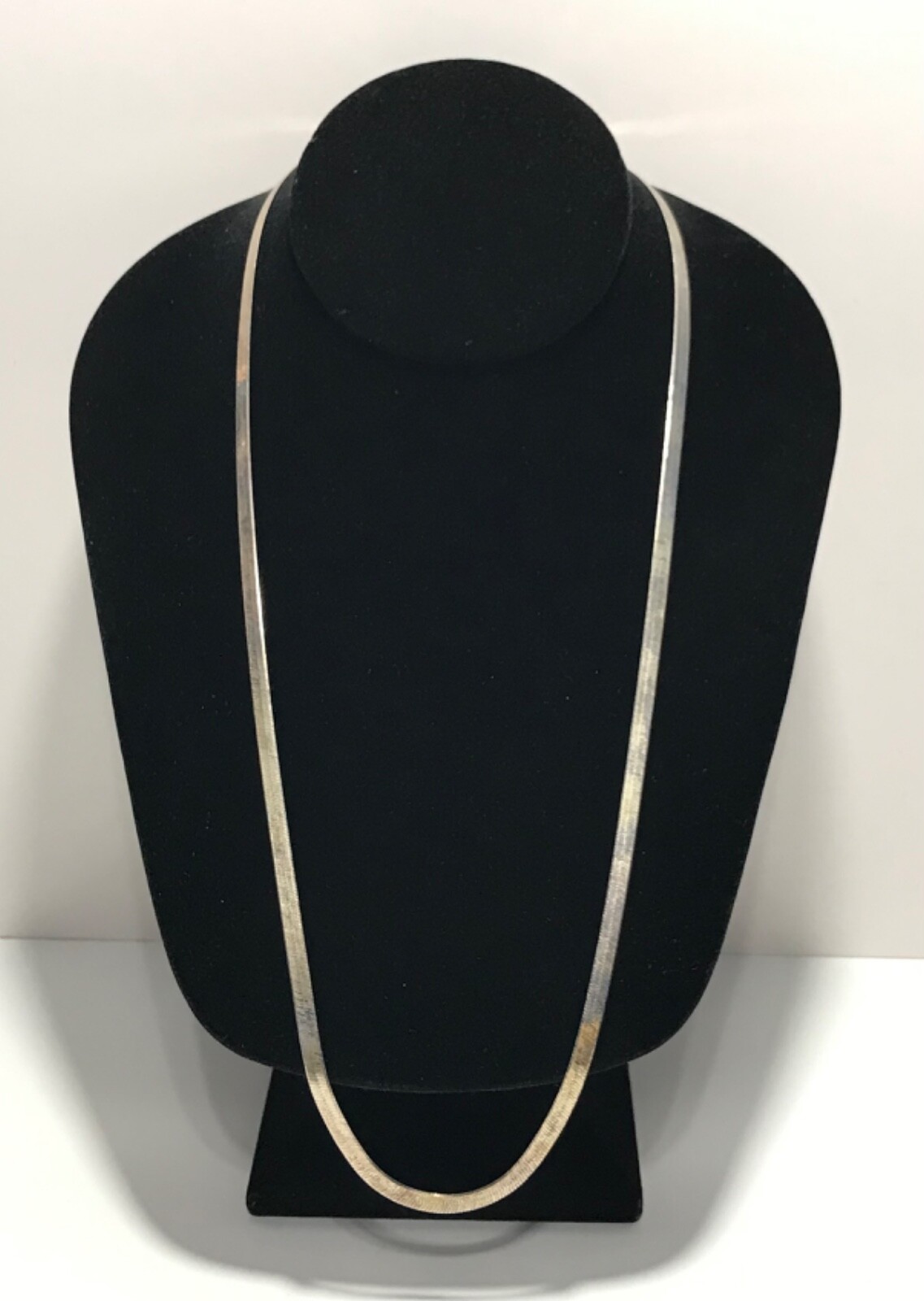 Vintage FGS VIOR ITALY 925 Solid Sterling Silver Herringbone Chain Necklace 24”