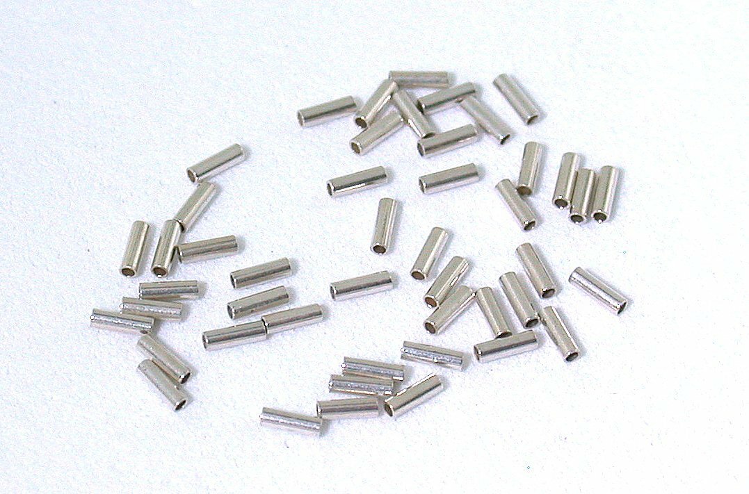 FORTY 2.3mm x .7mm REAL .925 STERLING SILVER LIQUID TUBE BEADS EBS9134