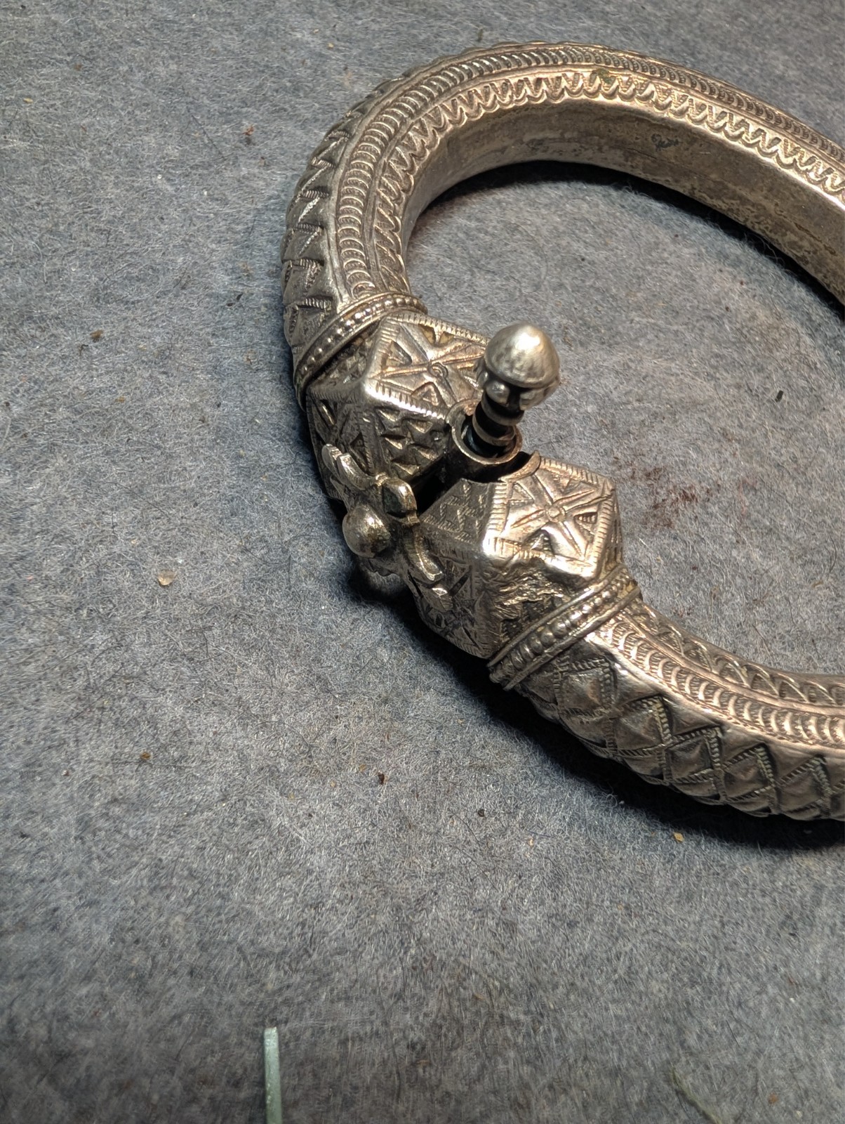 Rare 19th Century 900 Silver Egypt or India Link Tribal Anklet Bracelet 2.88oz