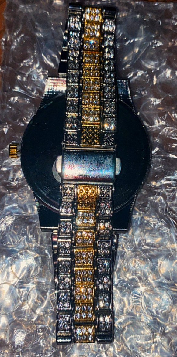 Brand New Mint Condition Iced Out Gold/Green/Silver Luxury watch