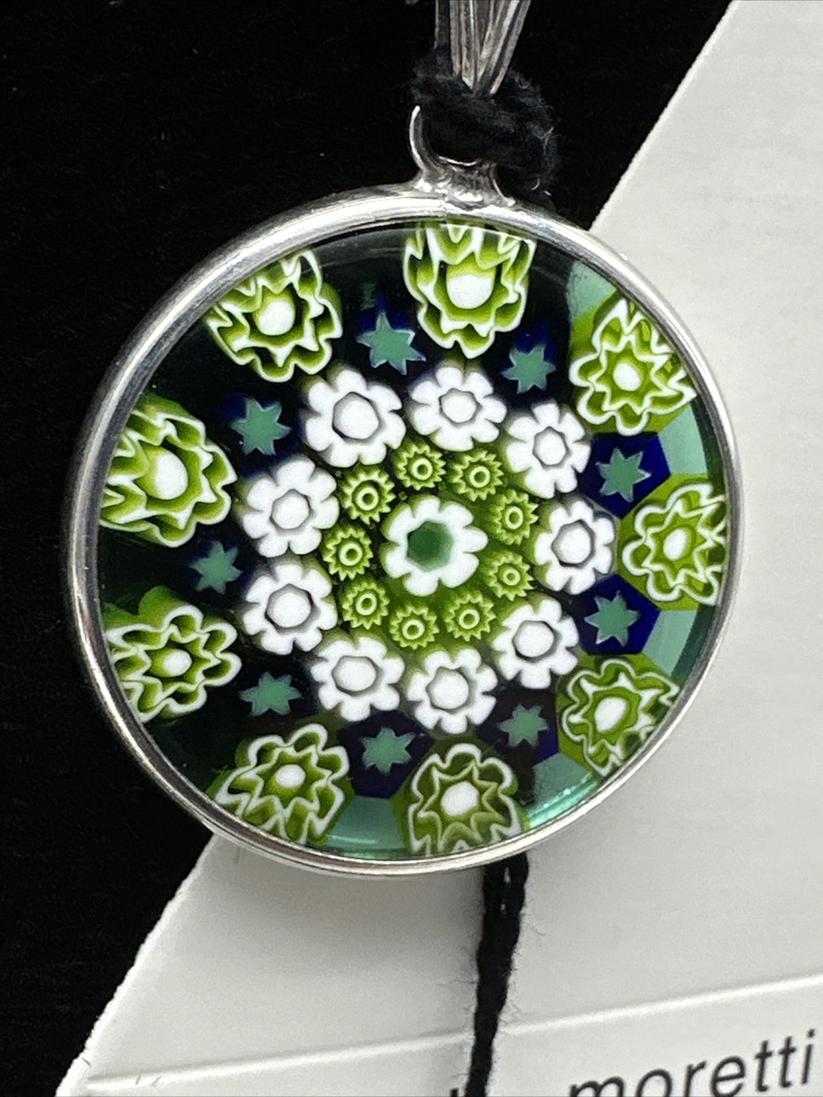 Murano Venetian Glass Pendant Necklace 25mm Abstract Art Jewelry (MZ-22)